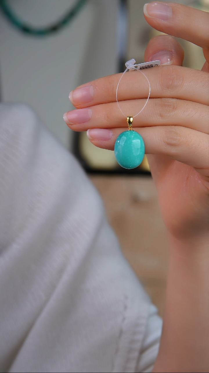 18K金镶嵌绿松石吊坠(不含链)1