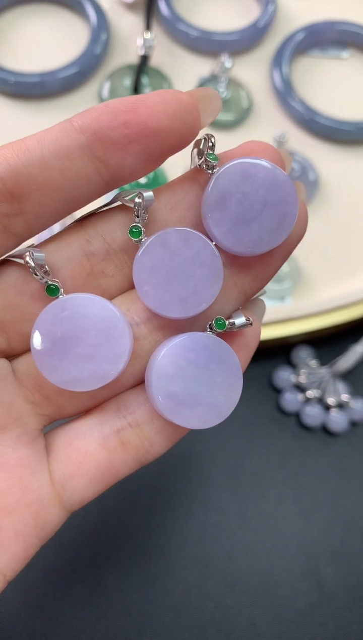 翡翠18K金镶嵌吊坠(不含链)X295|多样性发货一件1800