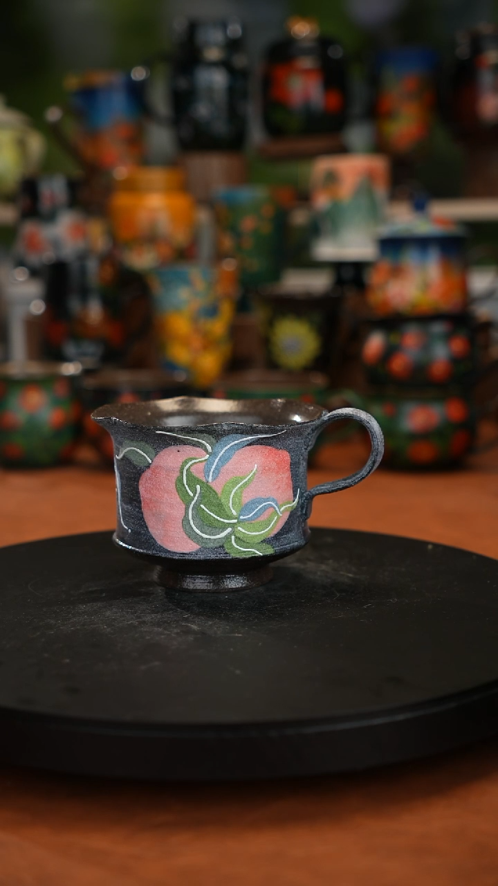 紫砂油画手绘釉下彩