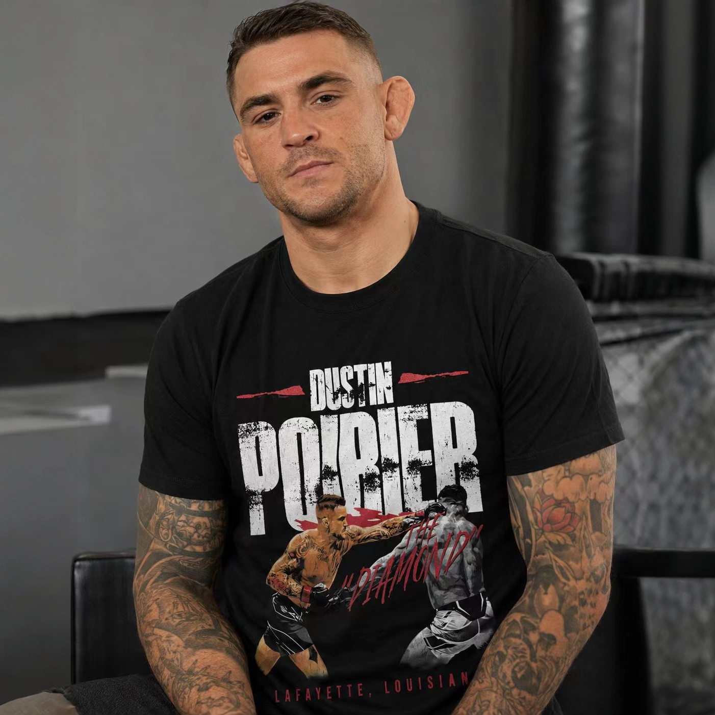 UFC钻石普瓦里尔同款300克重磅纯棉短袖数码直喷