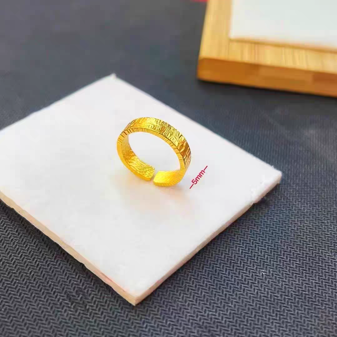 合金戒指 合金古法褶皱纹树皮纹开口情侣个性简约送礼物