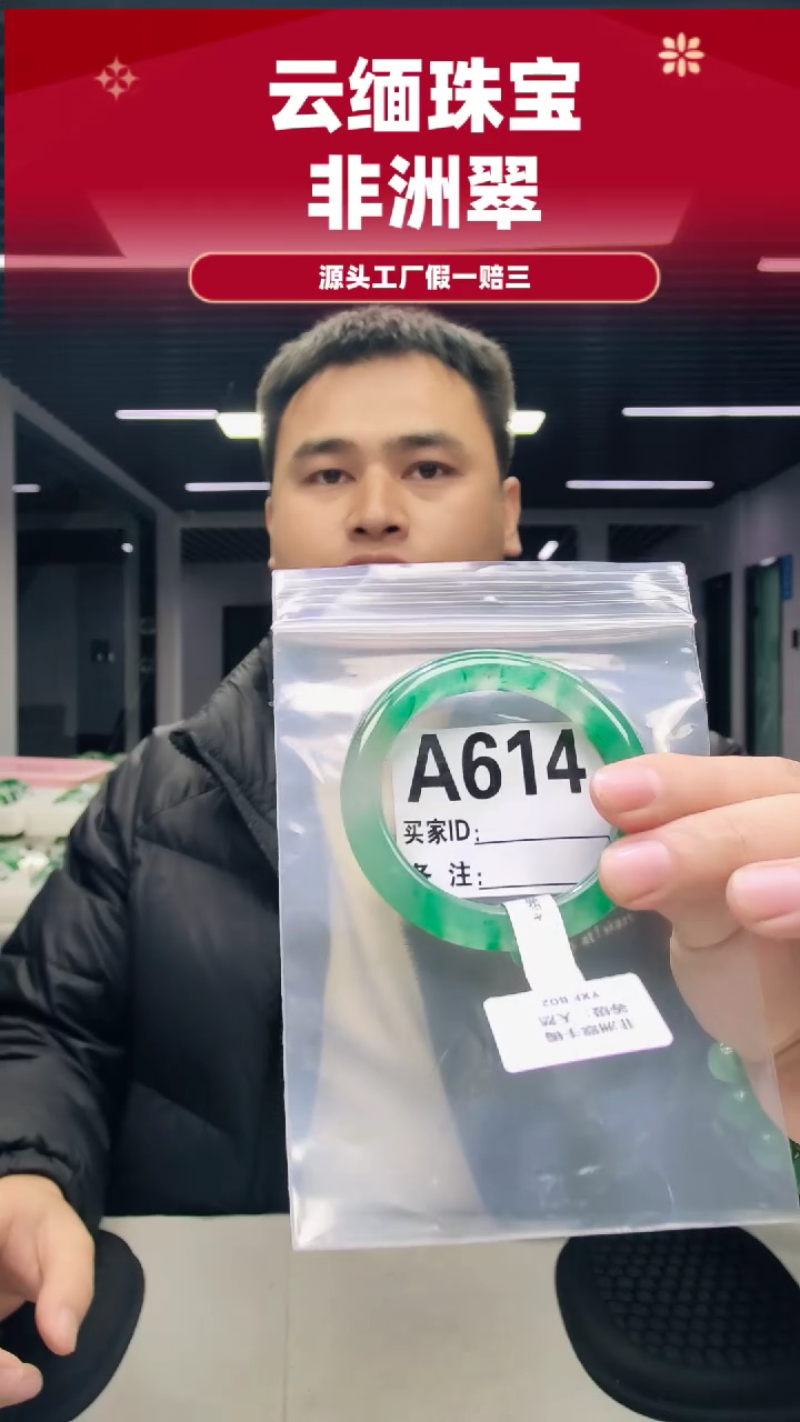 未镶嵌手镯石英质玉（非洲翠）51圈口A614