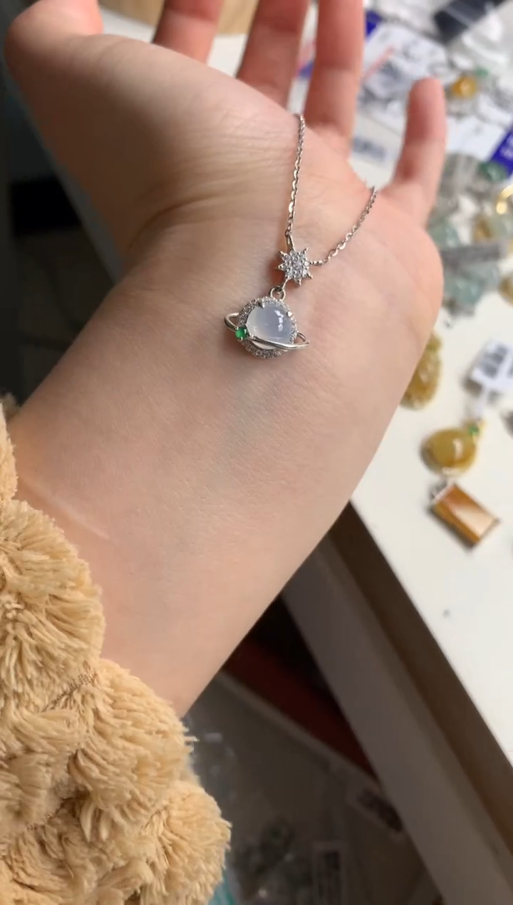 银S925镶嵌戒指翡翠项链18