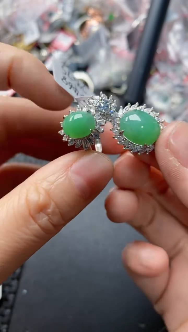 银S925镶嵌戒指翡翠121212