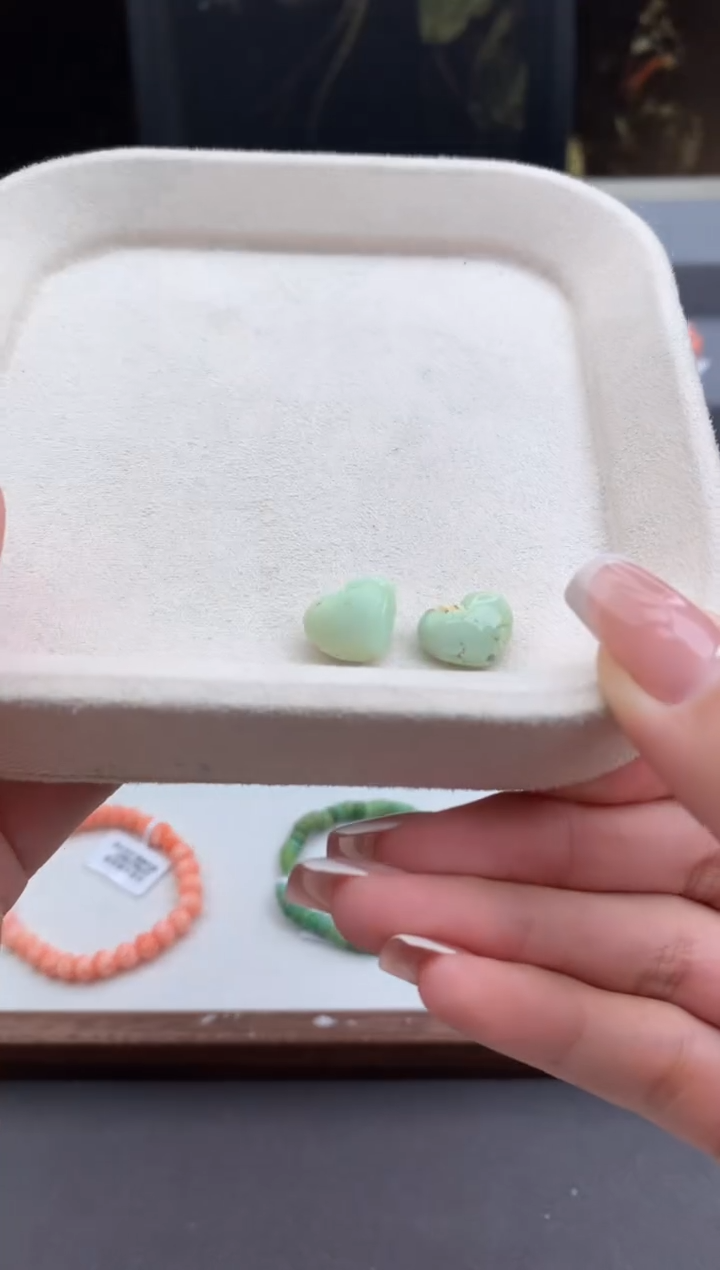 未镶嵌绿松石单珠一对顺.C124