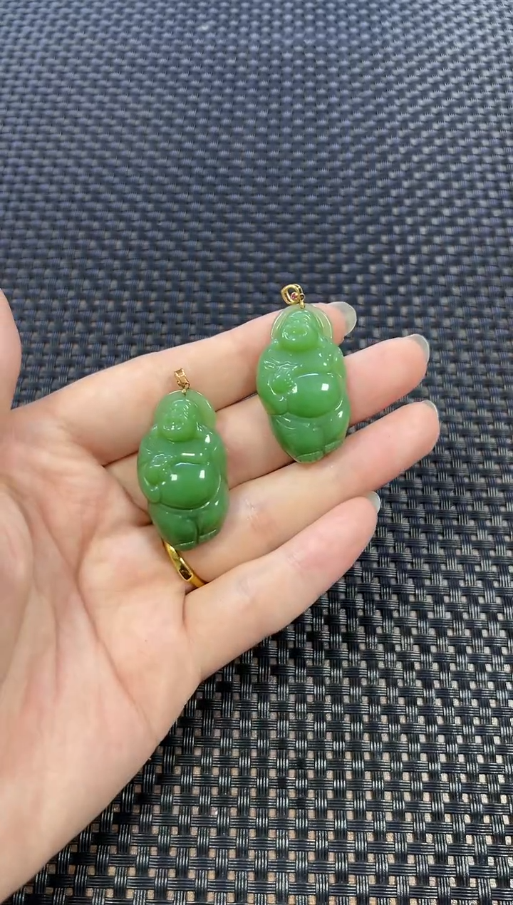 和田玉18K金镶嵌颈饰（多样性发一件）0707