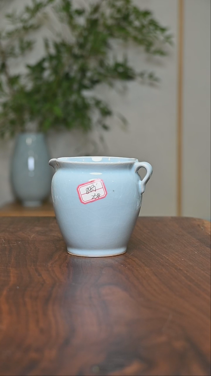 公道杯3#微瑕 天青釉 朱家款