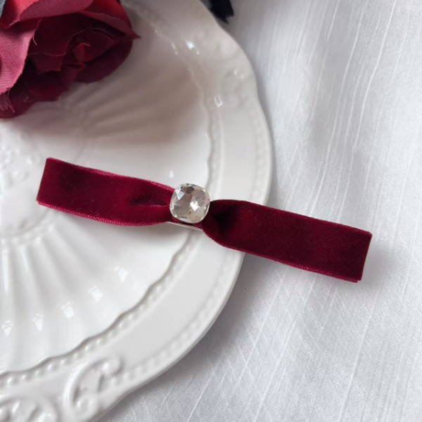 韩国东大门可爱甜美丝绒闪闪发夹A116