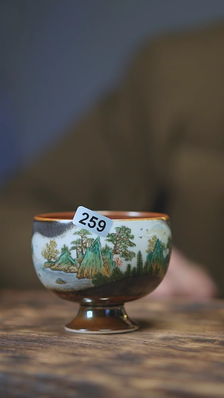 【闪购商品】259景德镇手绘山水窑变杯