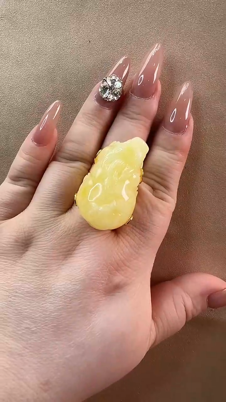 【闪购商品】琥珀戒指未镶嵌戒指