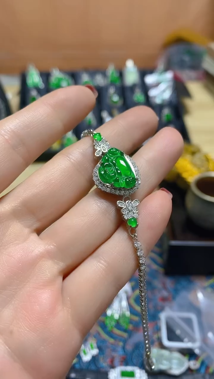 未镶嵌手链翡翠天然A货 假一罚四