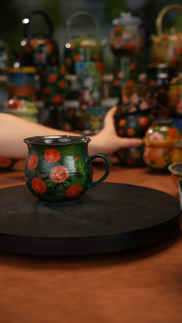 紫砂油画手绘釉下彩