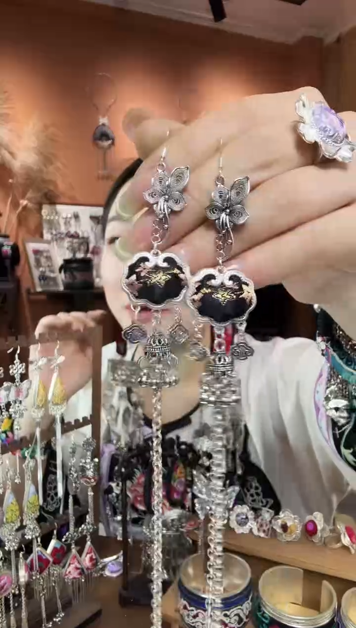 刺绣纯手工民族风耳环