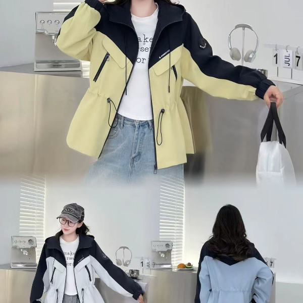 编码【201-210】【高品质】时尚爆款春秋百搭休闲韩版宽松女短外套