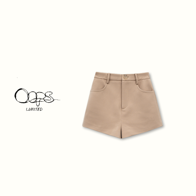 Oops【古早美人】 高腰直筒西装短裤高级感百搭修身显瘦