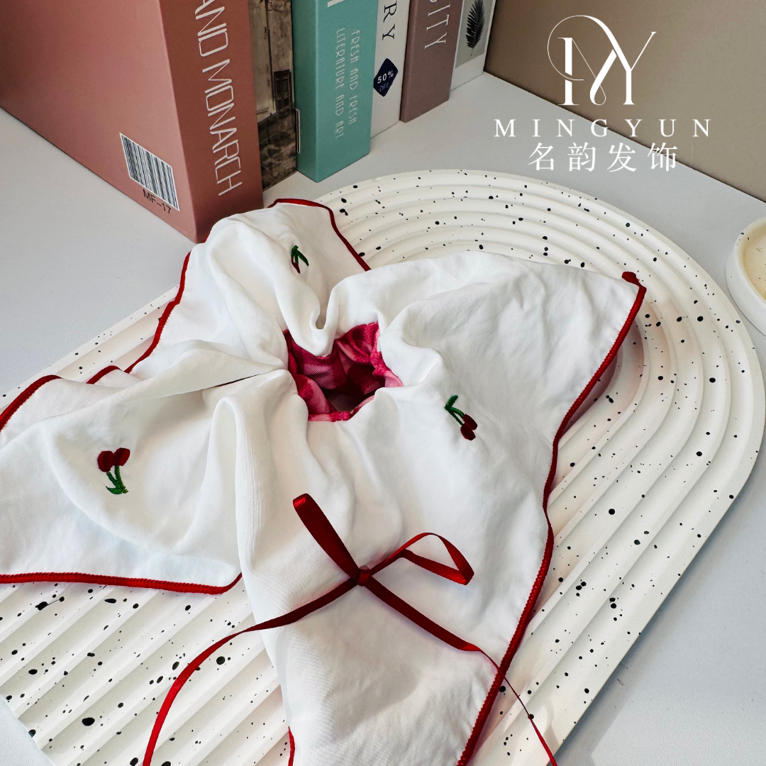 【樱桃小辞】甜美风女田园风原创设计发绳发圈缎面法式欧若动感风