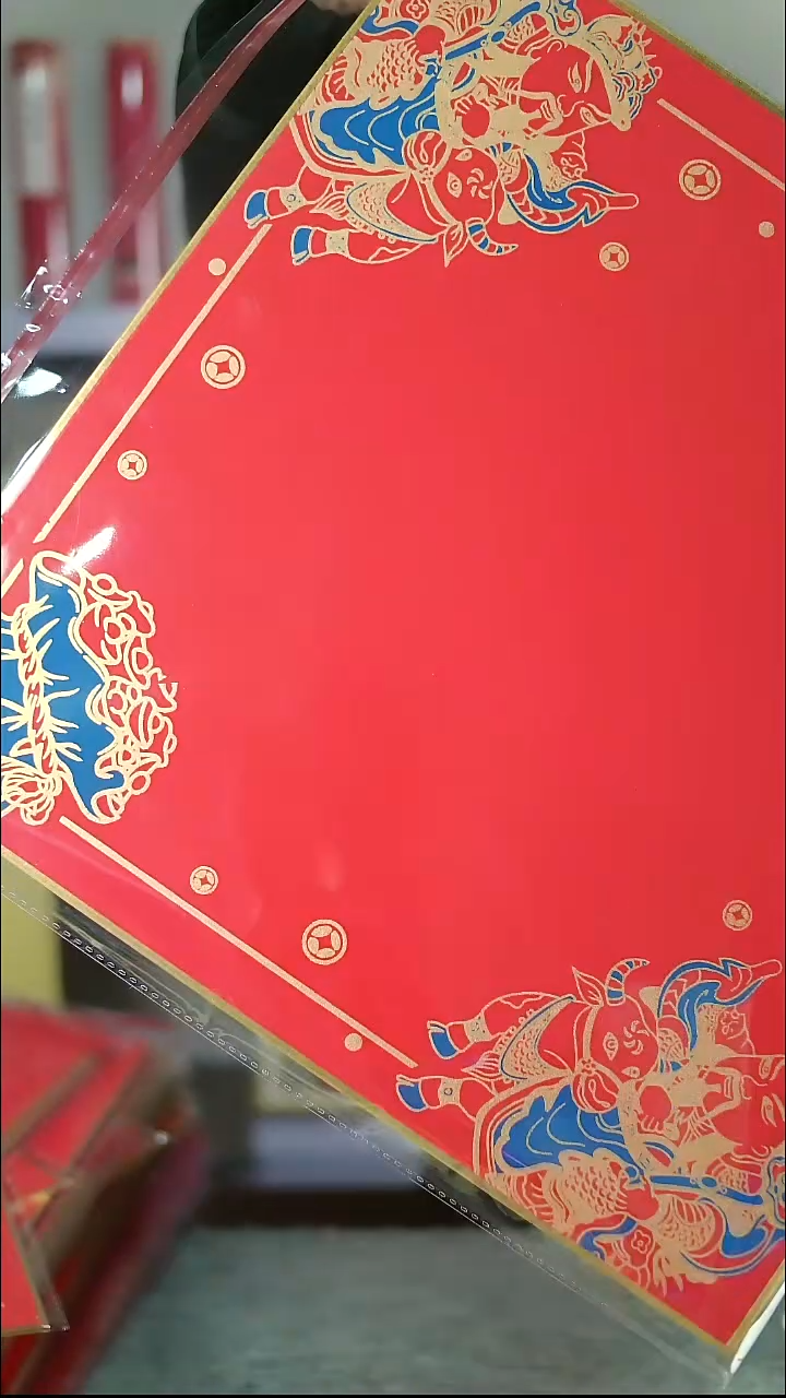 红色硬卡斗方 34*34 五个一组 带流苏