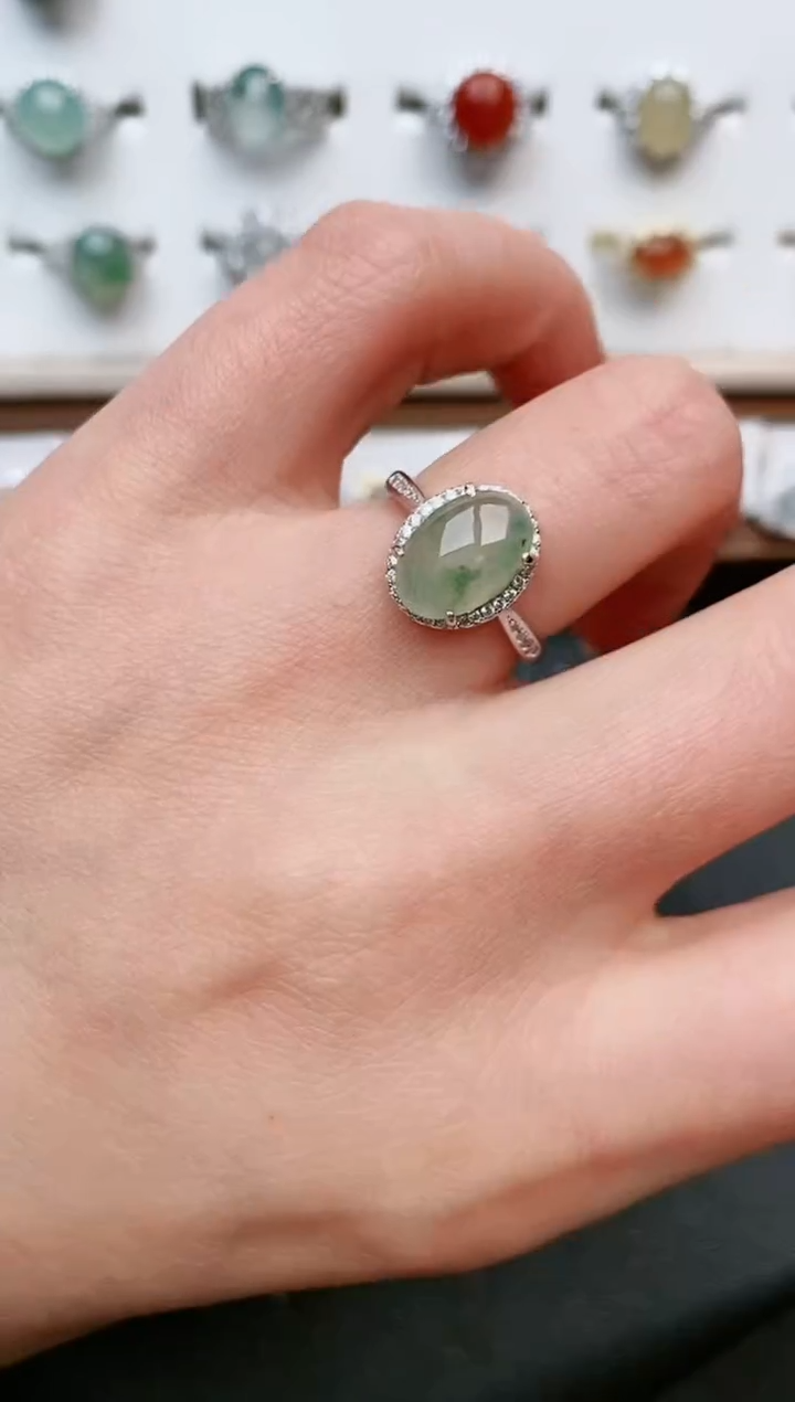 【闪购商品】翡翠戒指银S925镶嵌....