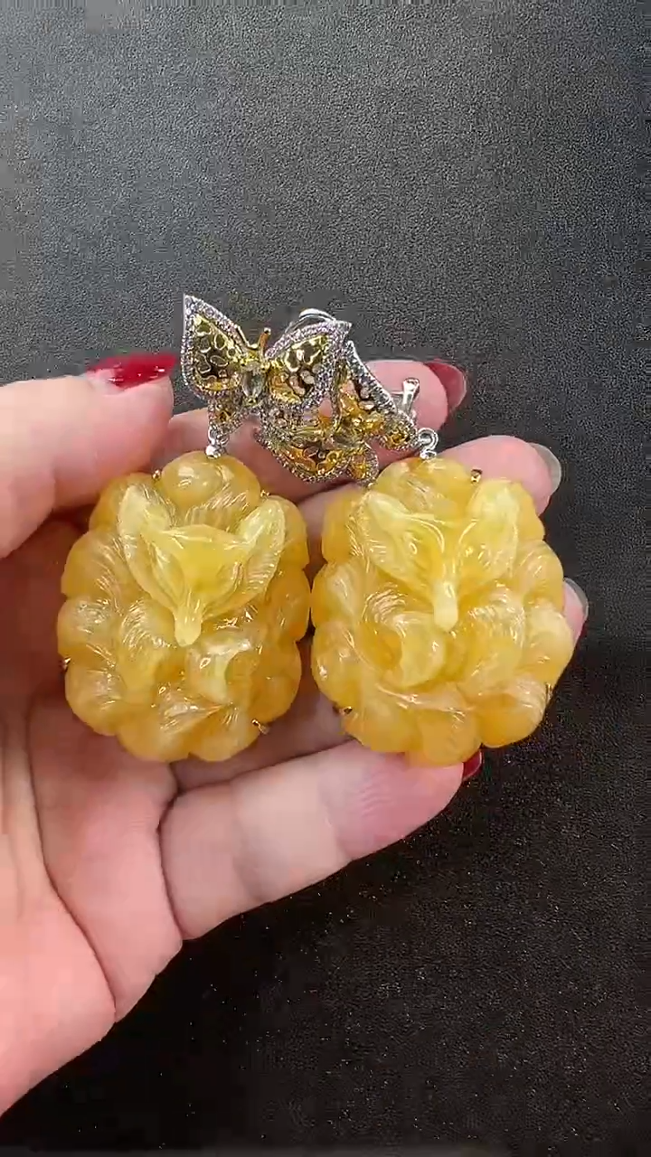 【闪购商品】琥珀耳饰未镶嵌耳环