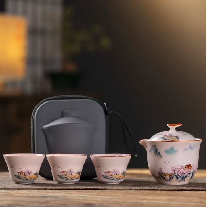 友名 粉黛山水人家旅行茶具-4643（直播专享）
