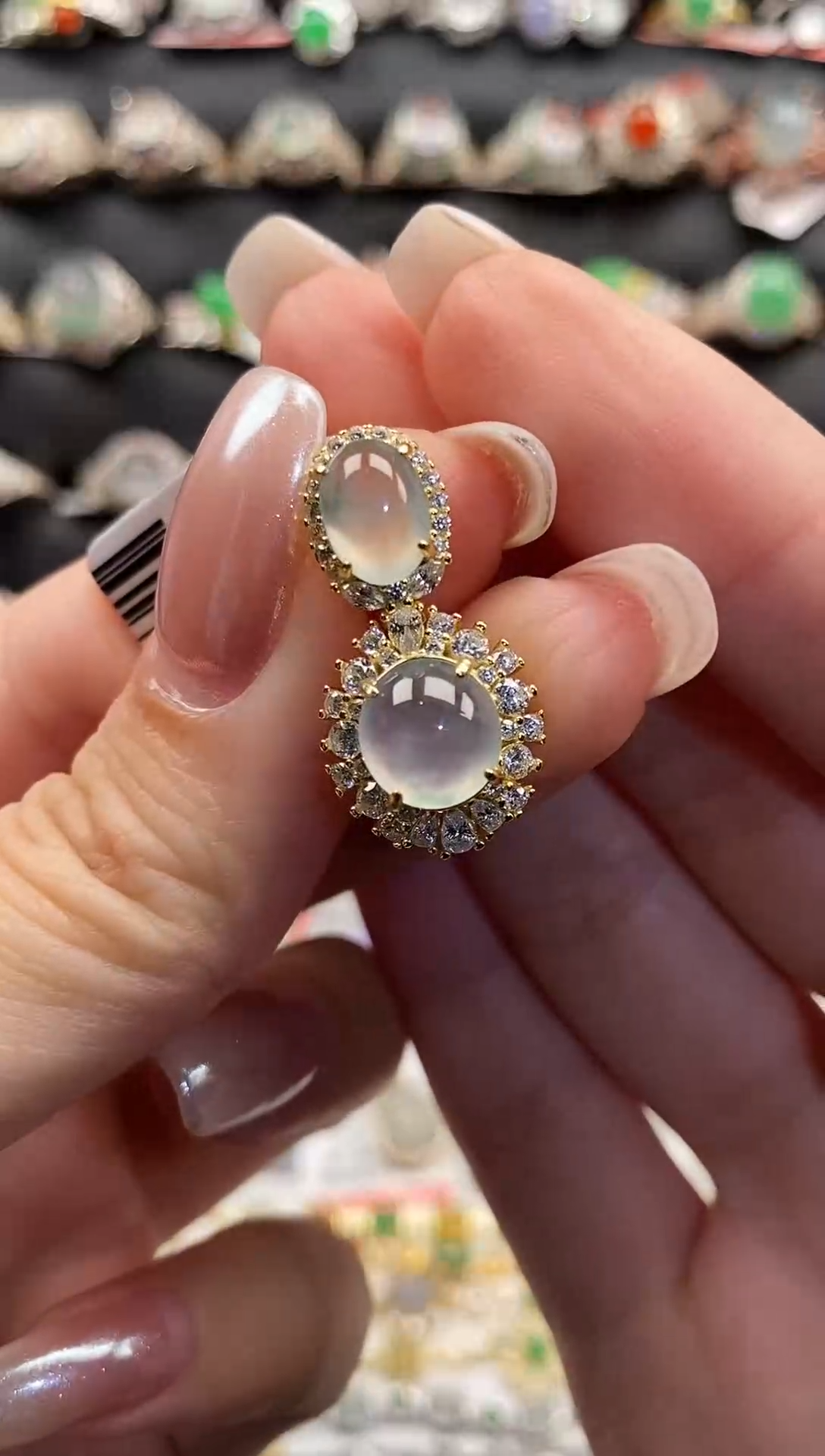 银S925镶嵌戒指翡翠天然A货翡翠17