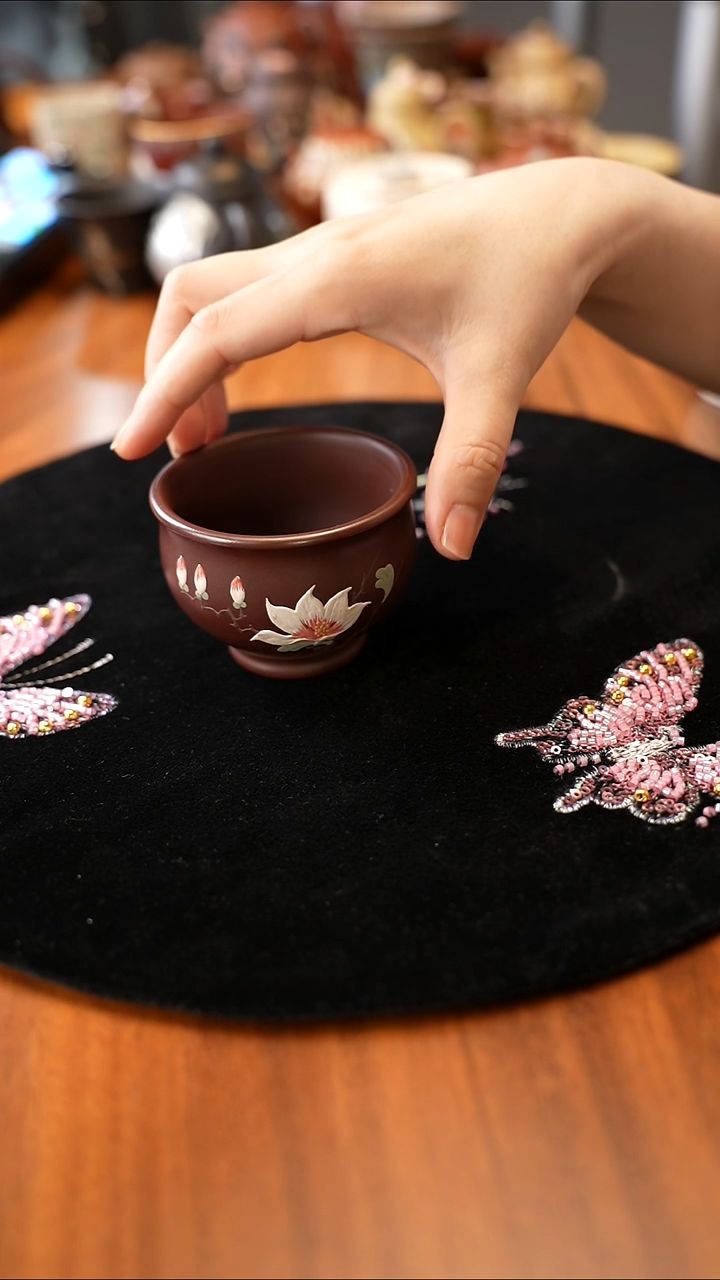 茶壶紫砂紫泥玉兰杯