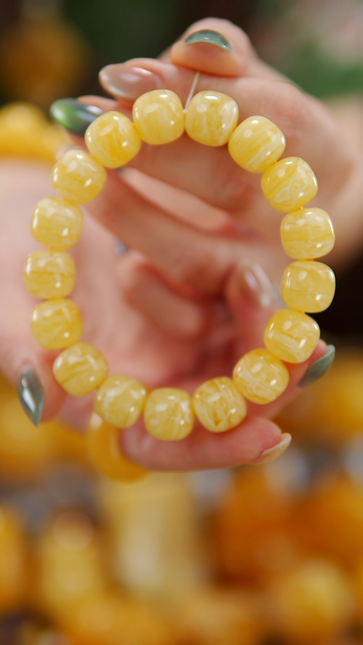 未镶嵌蜜蜡手串虎皮老型手串23.4