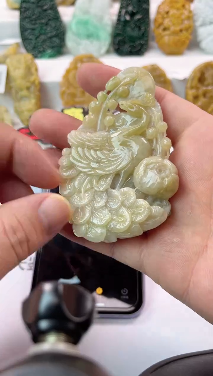 【闪购商品】翡翠颈饰未镶嵌孔雀