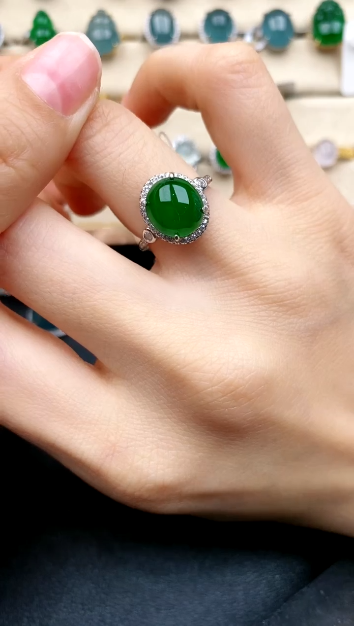 【闪购商品】翡翠戒指银S925镶嵌....