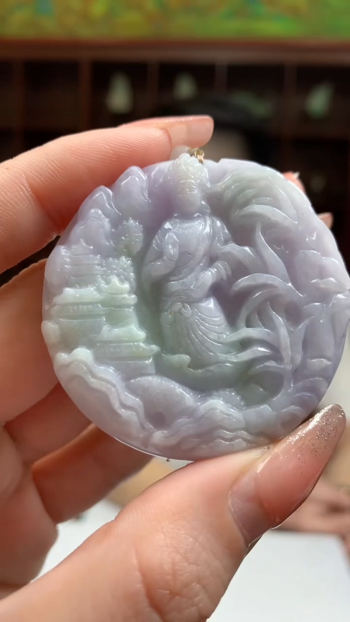 【闪购商品】定制翡翠未镶嵌1049ry-毛货挂件27