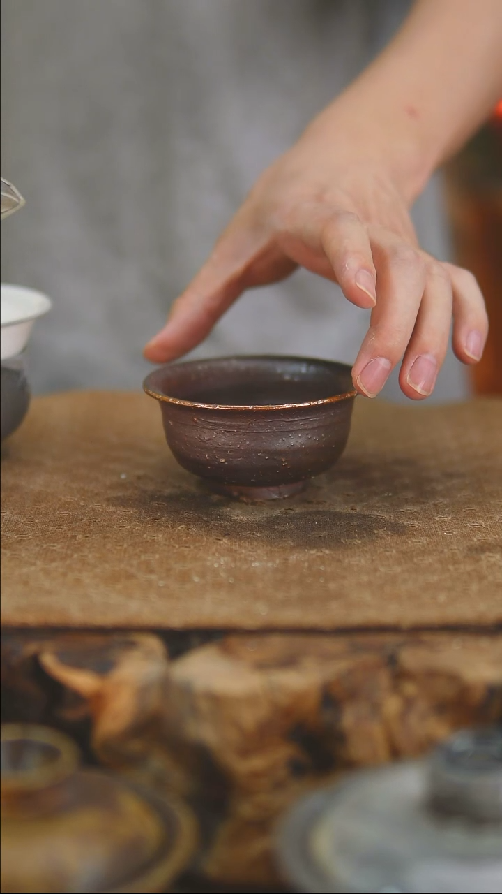 景德镇柴烧裸烧陶瓷茶杯0698