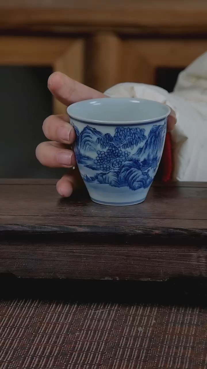 【闪购商品】折葵非器手工手绘山水握手杯