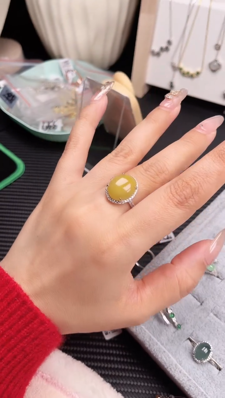 【闪购商品】翡翠戒指银S925镶嵌戒指