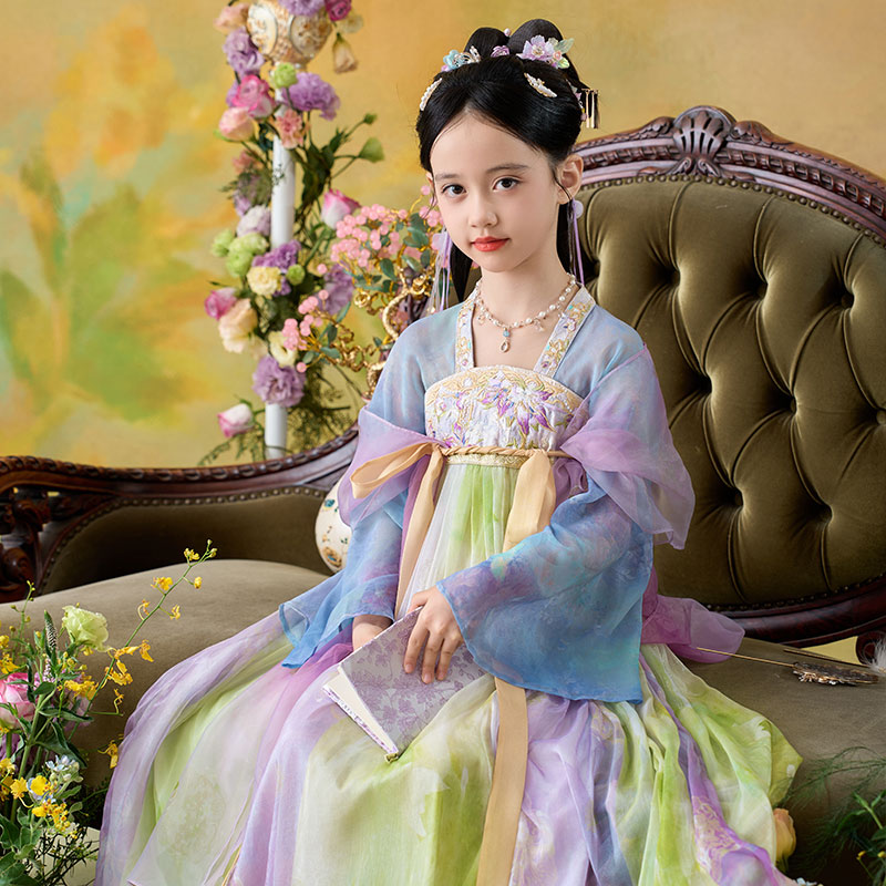 十三余童装[寻香三千-成都博物馆联名]汉服国风女童古风连衣裙