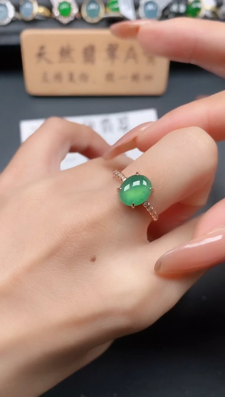 银S925镶嵌戒指翡翠11