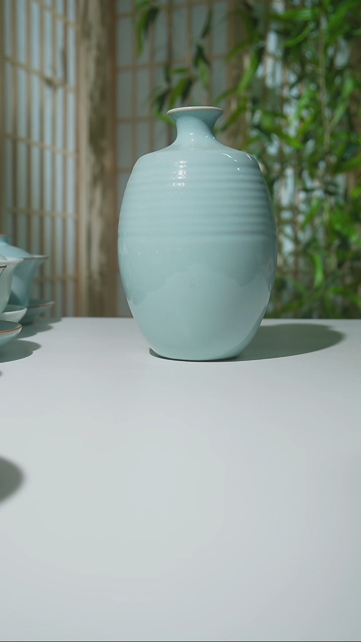 其他A天青花瓶摆件原矿釉二级品0176号