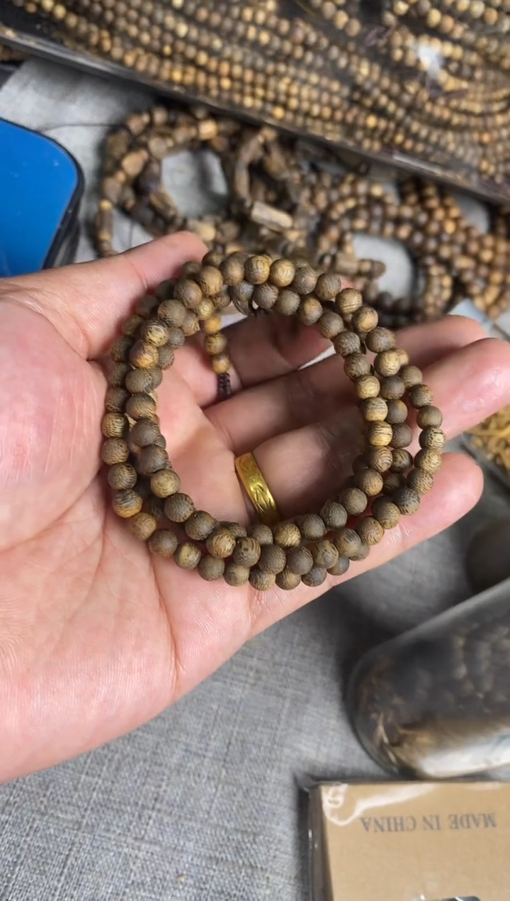 沉香手串海南一代老树05圆珠多圈手串多样性发一