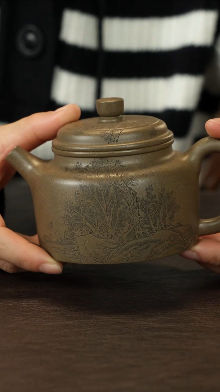 【闪购商品】紫砂茶壶直播福利李建军青段德钟刻绘山水