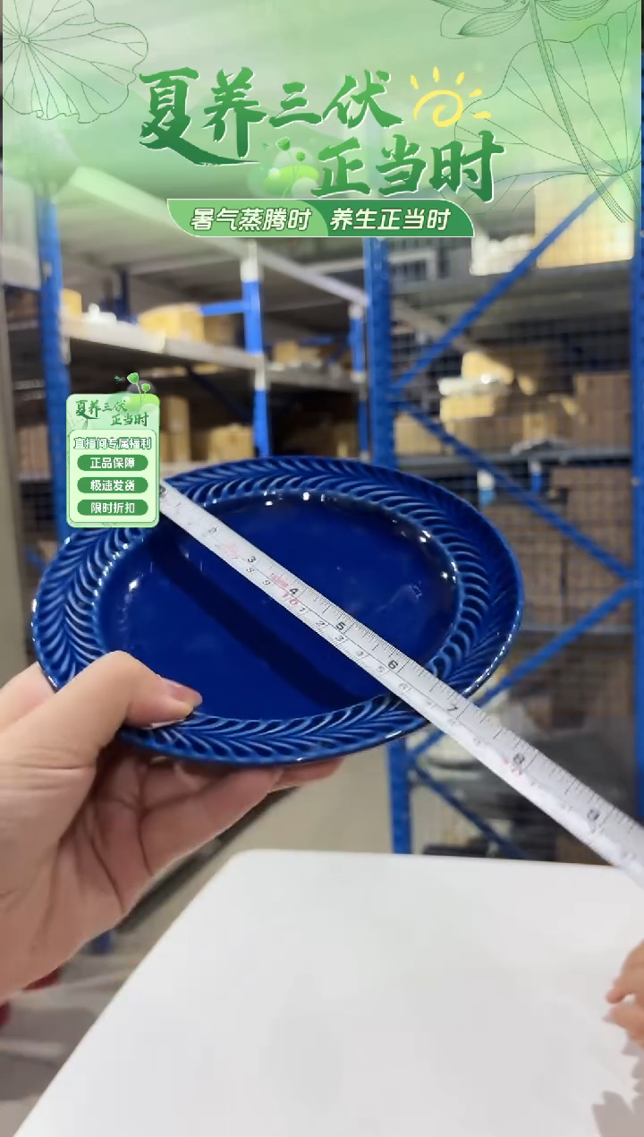 瓷（B）ローズマリープレートM　ネイビー