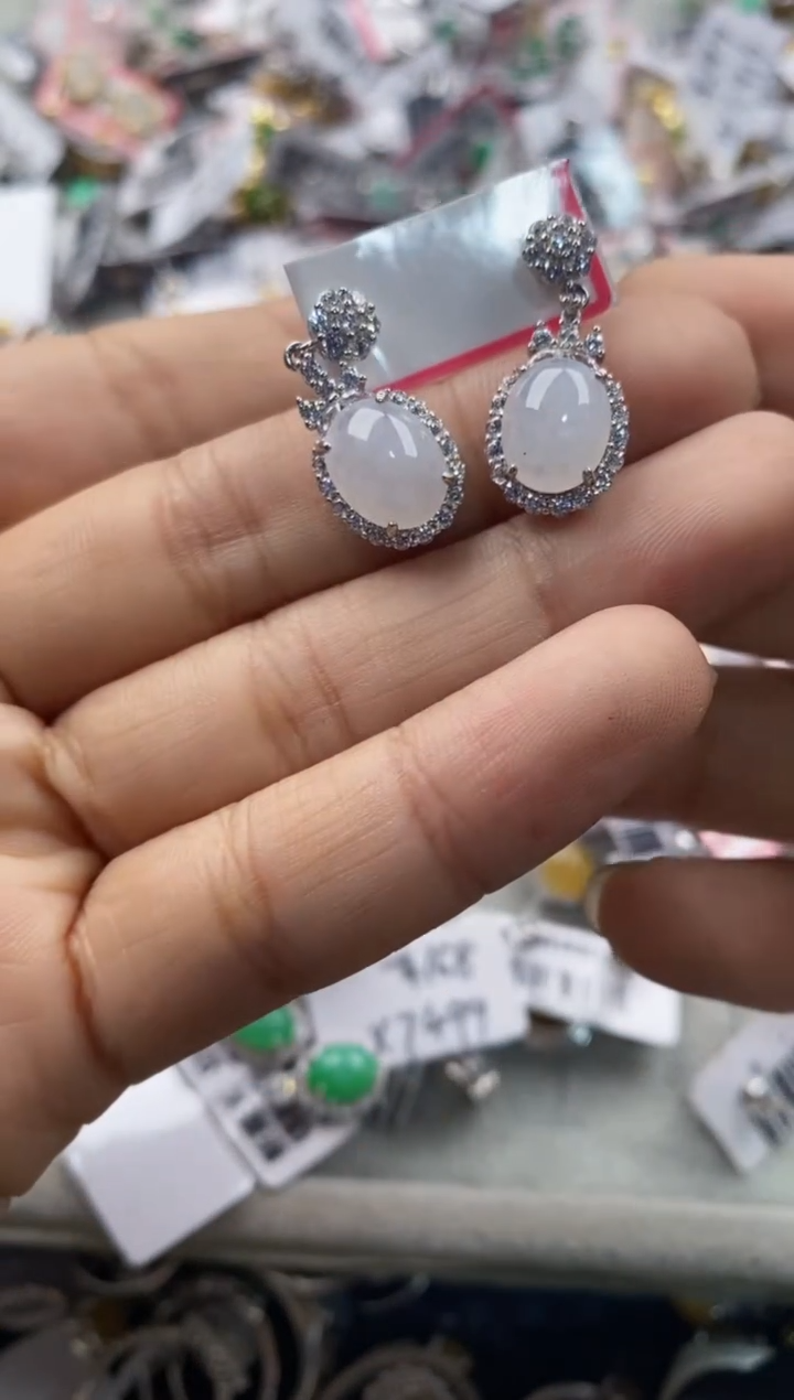 银S925镶嵌戒指翡翠6666---1