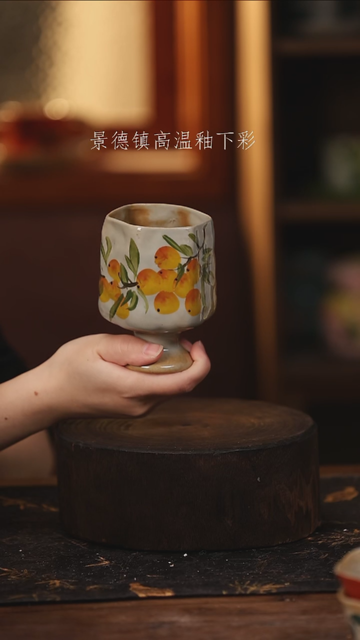 陶瓷景德镇高温釉下手绘陶瓷@L166@