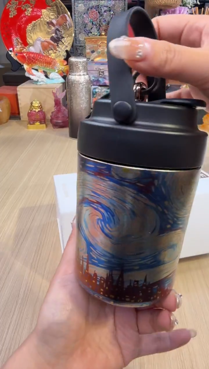 107执彩纯钛咖啡杯380mL（梵高星空）