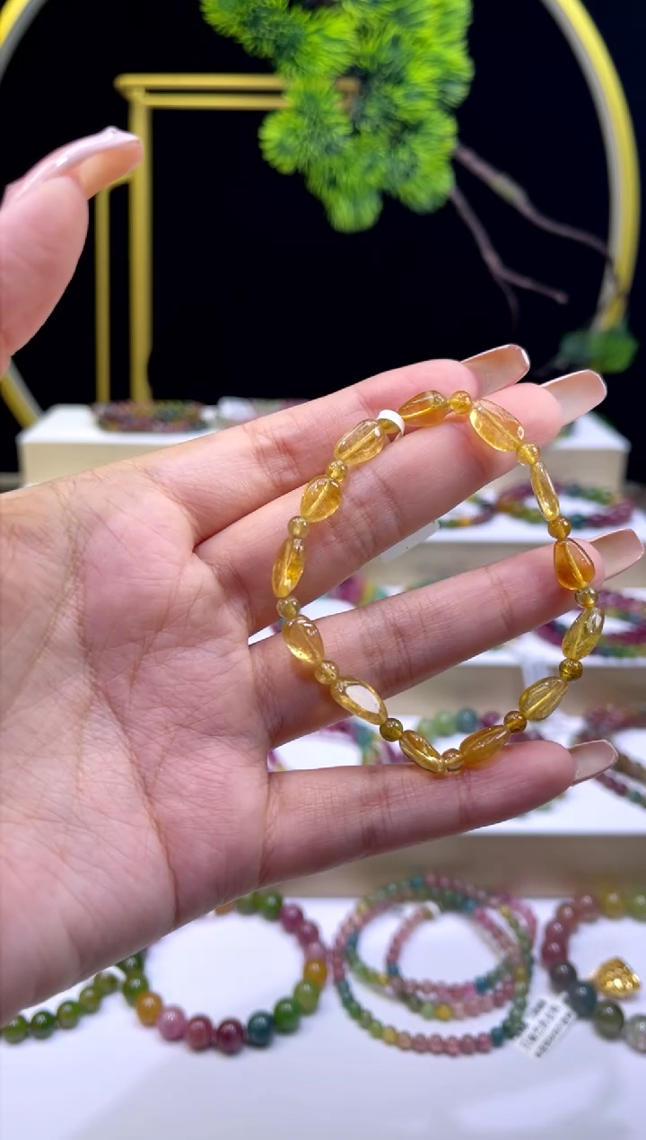 未镶嵌/碧玺水滴单圈手串多样性发货