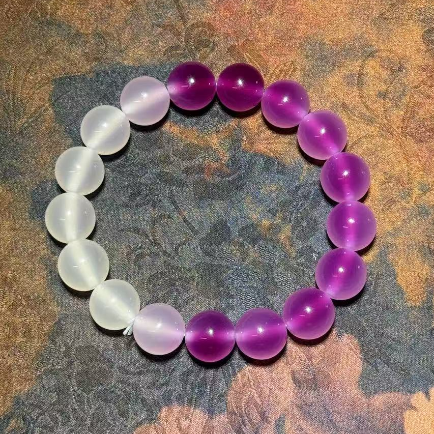 K387 海云母变色手串紫 无礼盒