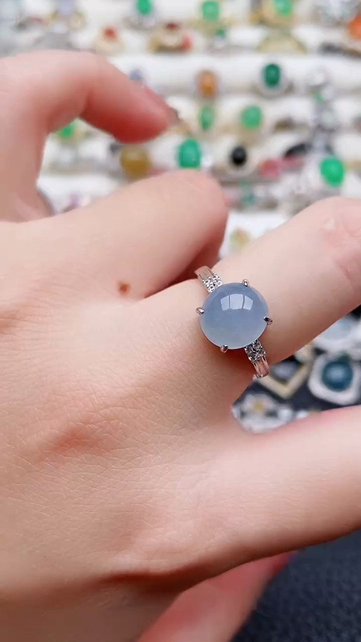 银S925镶嵌戒指翡翠140