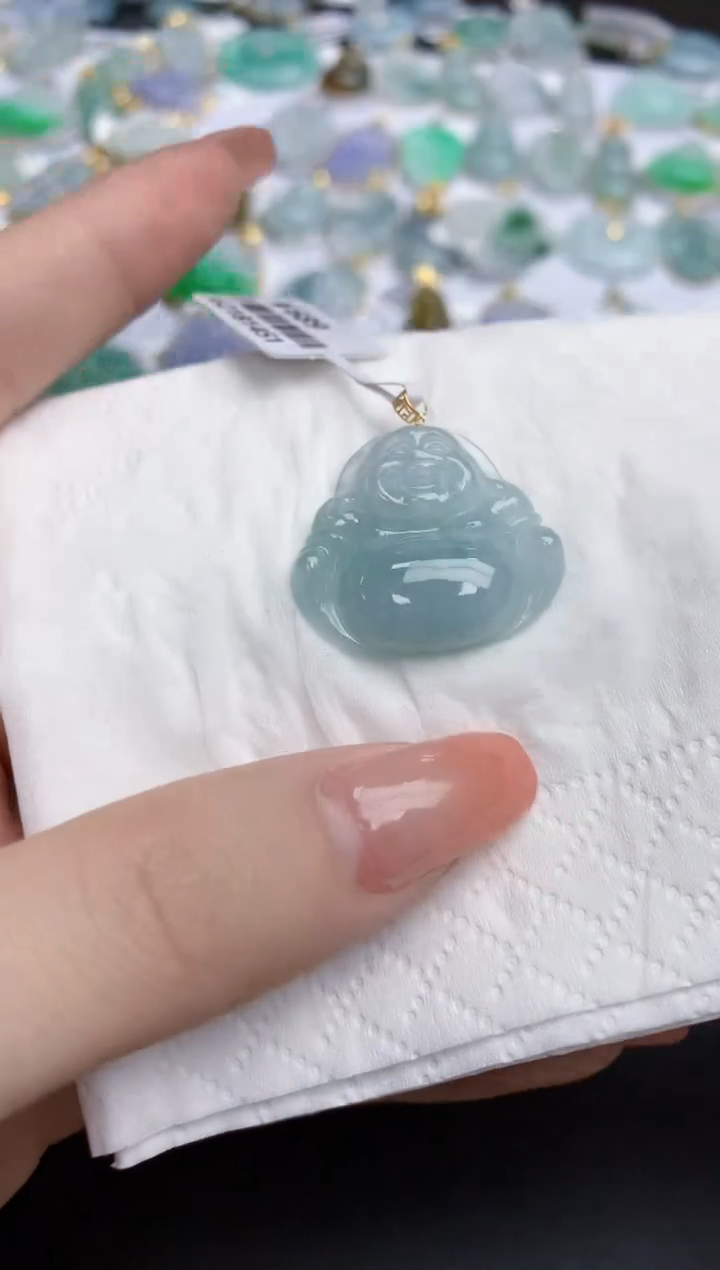 【闪购商品】翡翠颈饰18K金镶嵌天然缅甸翡翠A货