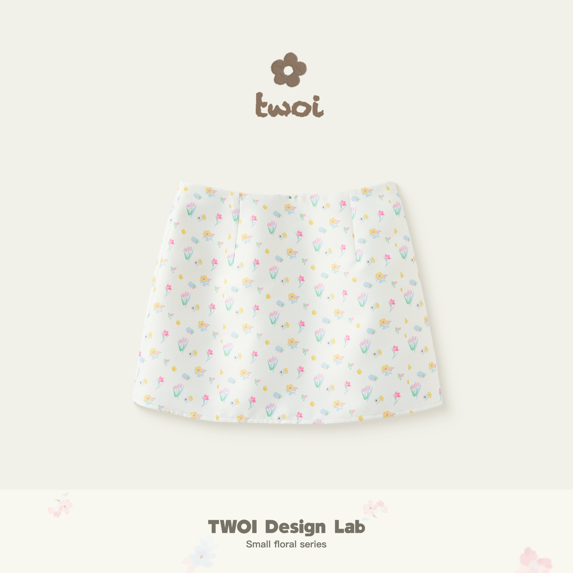 TWOI Design Lab "白女的小碎花系列"「郁金香花丛半裙」
