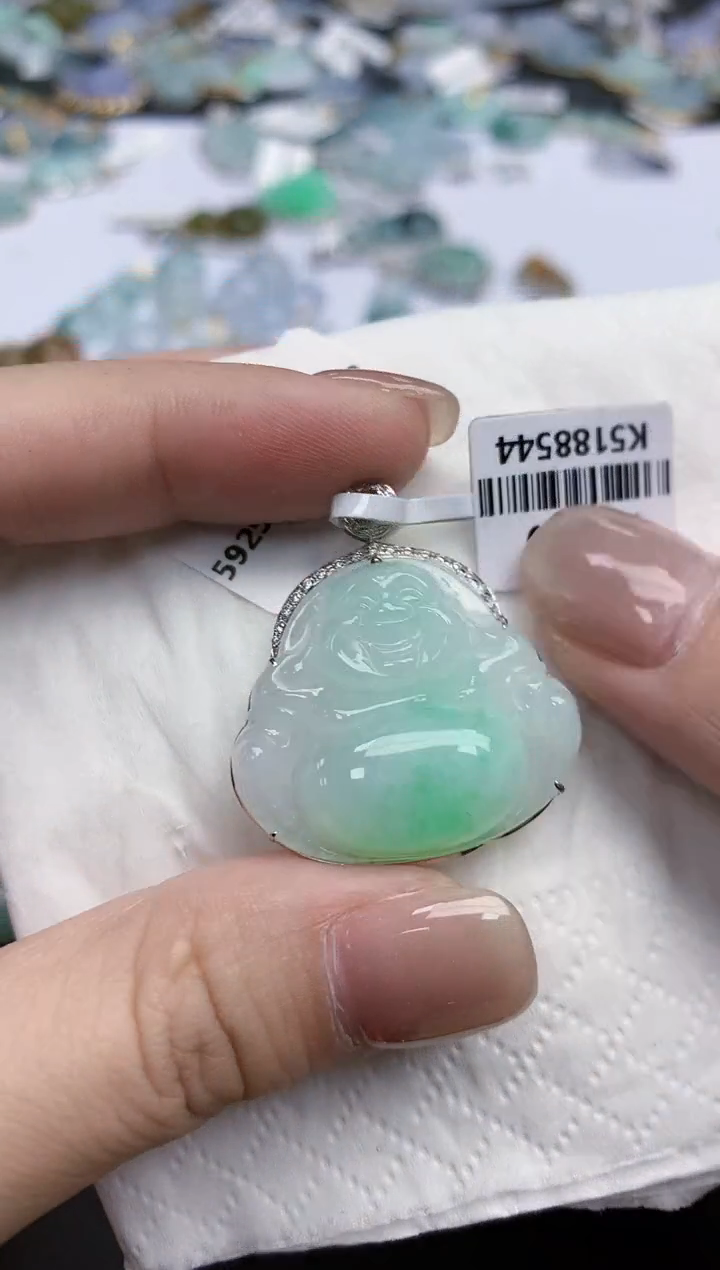 【闪购商品】翡翠颈饰18K金镶嵌天然缅甸翡翠A货