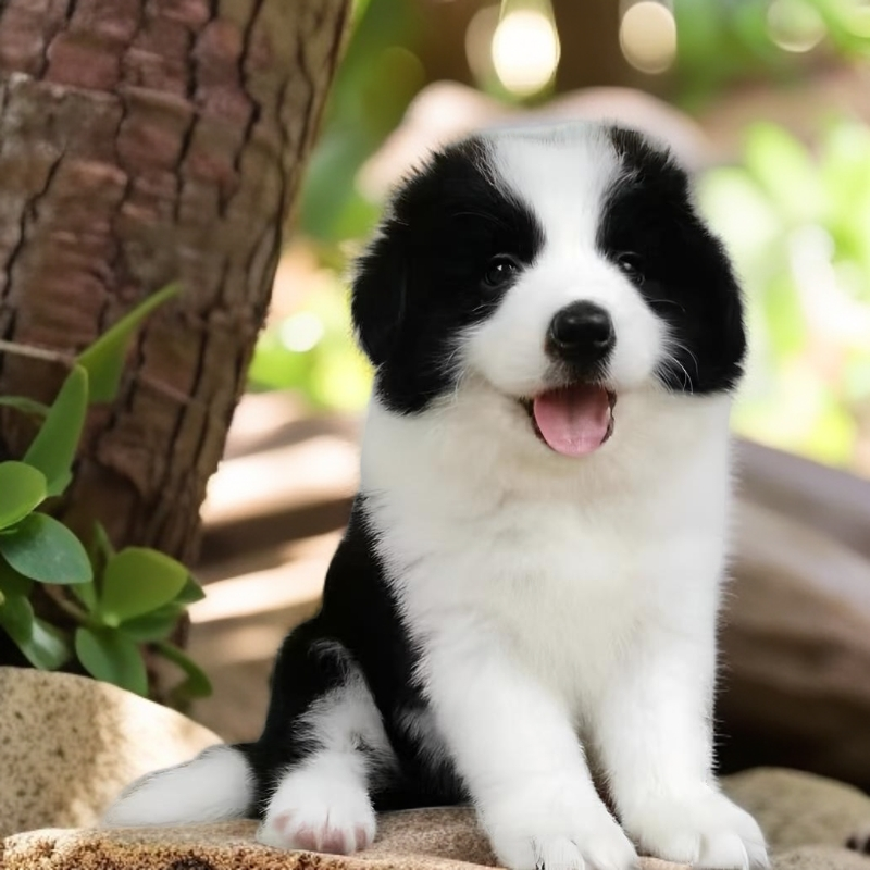 双血统边境幼犬活体