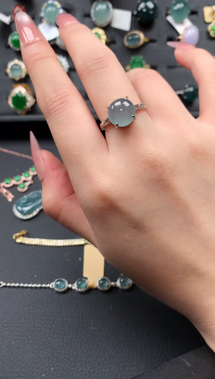 【闪购商品】翡翠戒指银S925镶嵌653141